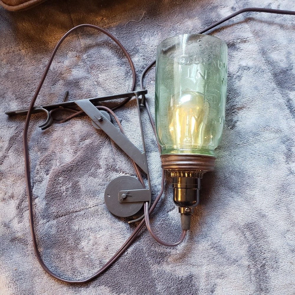 2 Bell jar wall sconces with pulley